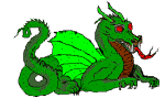 gif animation green flame breathing dragon