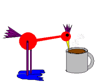 gif animation coffee drinking tipping bird