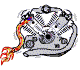 gif animation Harley Davidson v-twin engine drawing