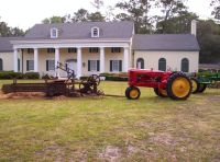 antique tractor hay baler photo