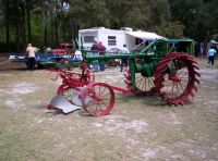 antique steel wheel tractor photo