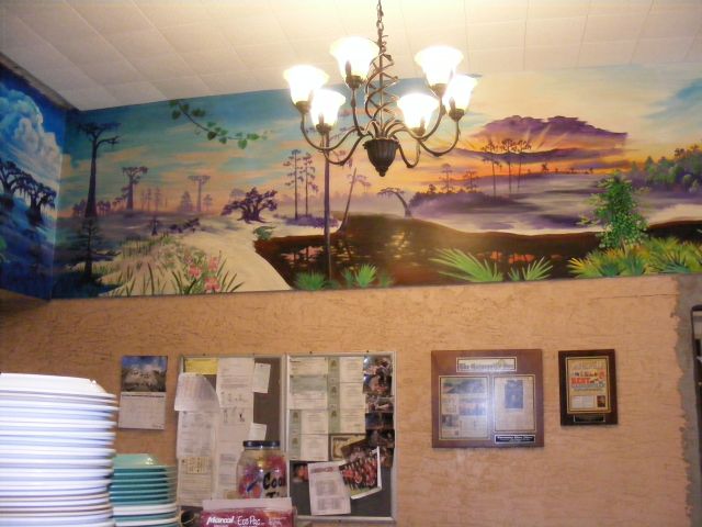 Suwannee River Mural at Dawn near the Fargo, Georgia Highway 441 Bridge in June.